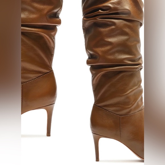 SCHUTZ - Ashlee Up Knee High Slouchy Nappa Leather Boot Size 5 - Picture 4 of 16